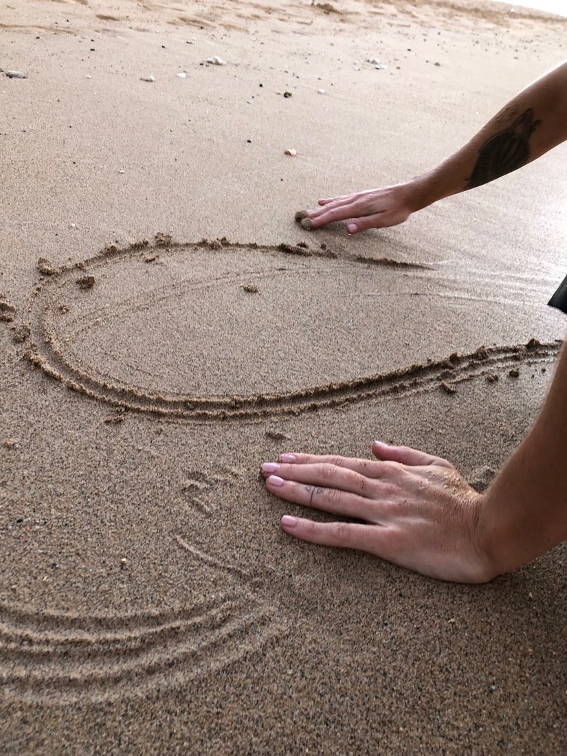 A heart drawn in the sand